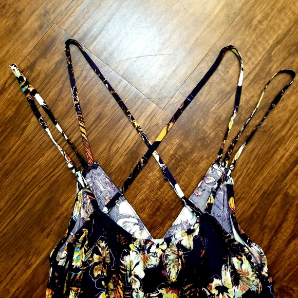 Xhilaration Casual Hawaiin Romper Navy Blue S - Picture 4 of 4